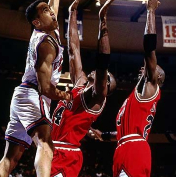 John Starks (Hardwood Classic)-(Knicks)-(Jersey)-(Blue)-(New)-(Size L)-$85.00 - Picture 7 of 15